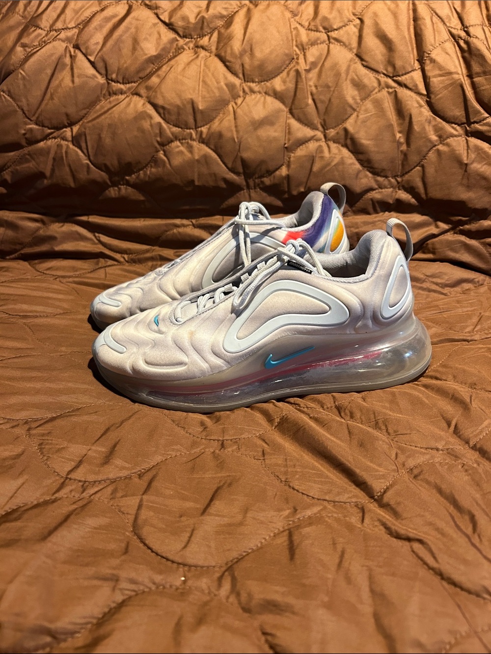 Women’s Air Max 720 Light Gray with Blue and Purple Accents